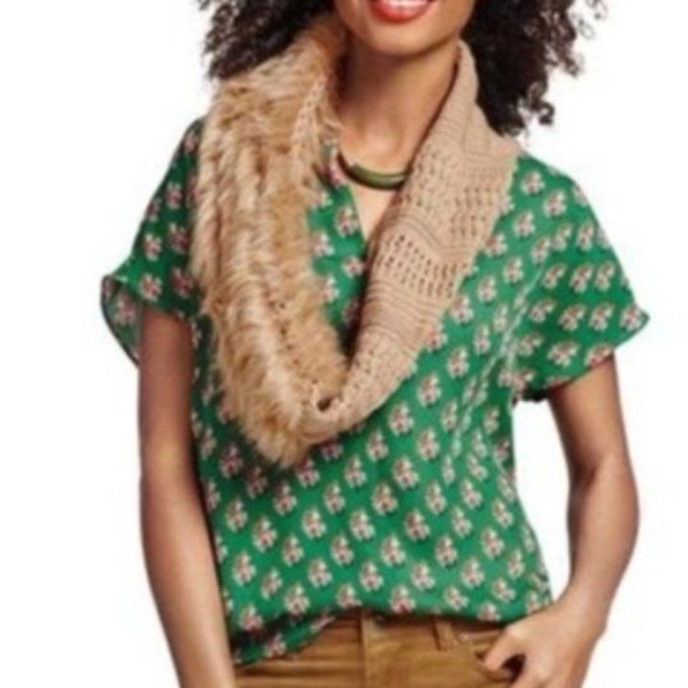 Cabi Green Floral Women's‎ Top Blouse style #3252 Size Medium